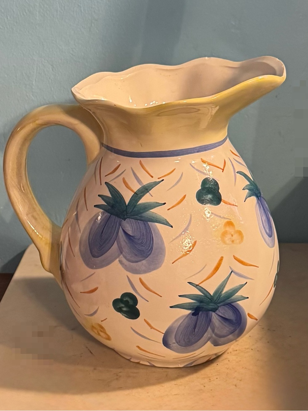 Hand-Painted Floral
Ceramic Pitcher